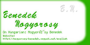 benedek mogyorosy business card